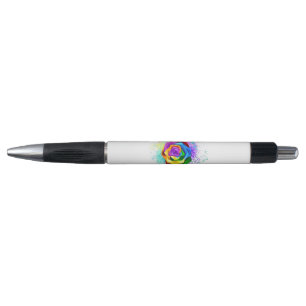 Roos voor kleurrijke regenboog pen