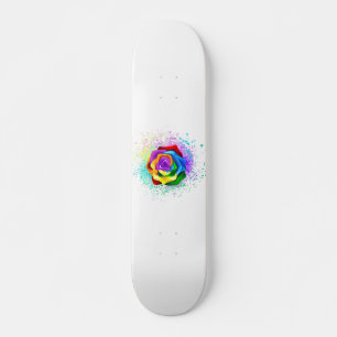 Roos voor kleurrijke regenboog persoonlijk skateboard