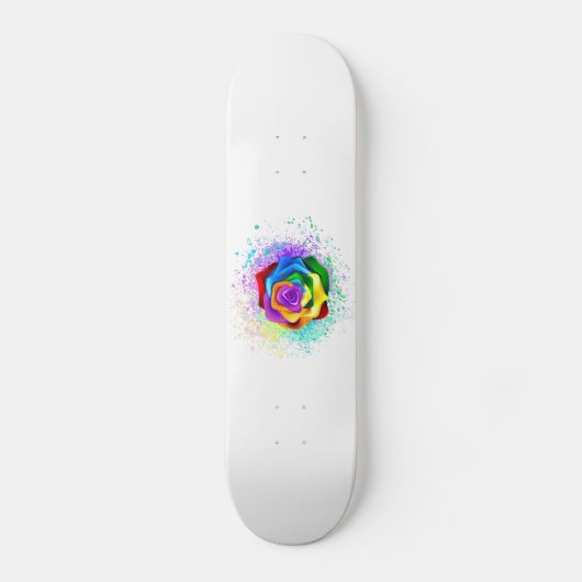 Roos voor kleurrijke regenboog persoonlijk skateboard (Voorkant)