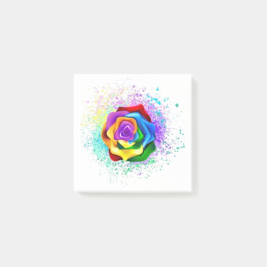 Roos voor kleurrijke regenboog post-it® notes (Voorkant)