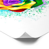 Roos voor kleurrijke regenboog poster (Hoek)