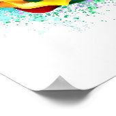 Roos voor kleurrijke regenboog poster (Hoek)