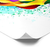 Roos voor kleurrijke regenboog poster (Hoek)