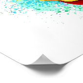 Roos voor kleurrijke regenboog poster (Hoek)