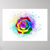 Roos voor kleurrijke regenboog poster (Voorkant)