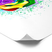 Roos voor kleurrijke regenboog poster (Hoek)