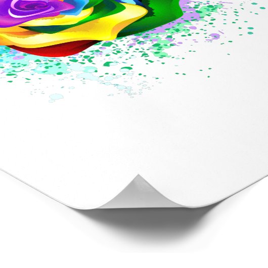 Roos voor kleurrijke regenboog poster (Hoek)