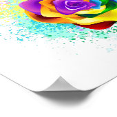 Roos voor kleurrijke regenboog poster (Hoek)