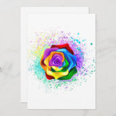 Roos voor kleurrijke regenboog programmakaart (Voorkant / Achterkant)