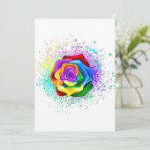 Roos voor kleurrijke regenboog programmakaart (Staand voorkant)