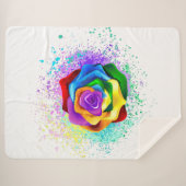 Roos voor kleurrijke regenboog sherpa deken (Voorkant (horizontaal))