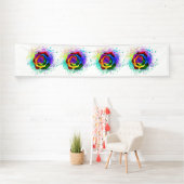 Roos voor kleurrijke regenboog spandoek (Insitu)