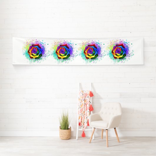 Roos voor kleurrijke regenboog spandoek (Insitu)