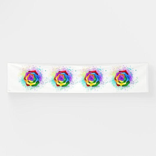 Roos voor kleurrijke regenboog spandoek (Horizontaal)