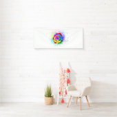Roos voor kleurrijke regenboog spandoek (Insitu)