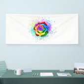 Roos voor kleurrijke regenboog spandoek (Beurs)