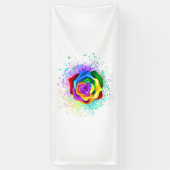 Roos voor kleurrijke regenboog spandoek (Verticaal)