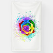 Roos voor kleurrijke regenboog spandoek (Verticaal)