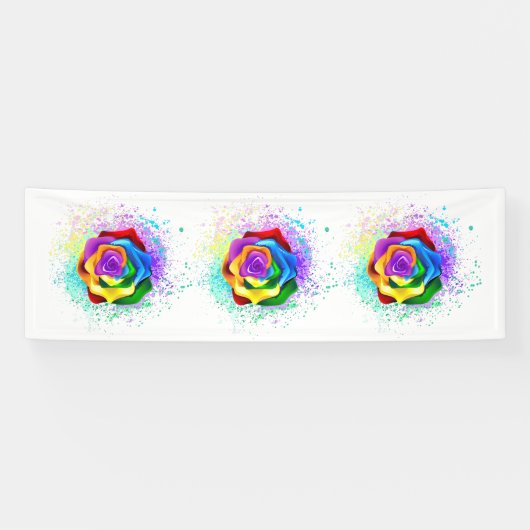Roos voor kleurrijke regenboog spandoek (Horizontaal)