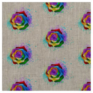 Roos voor kleurrijke regenboog stof