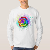 Roos voor kleurrijke regenboog t-shirt (Voorkant)