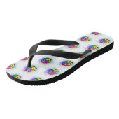 Roos voor kleurrijke regenboog teenslippers (Schuin)