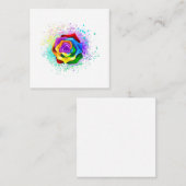 Roos voor kleurrijke regenboog vierkante visitekaartje (Voorkant / Achterkant)