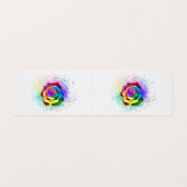Roos voor kleurrijke regenboog visitekaartje (Buitenkant ongevouwen)