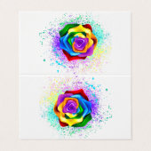 Roos voor kleurrijke regenboog visitekaartje (Buitenkant ongevouwen)