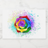 Roos voor kleurrijke regenboog voedselcontainer etiket (Enkel label)