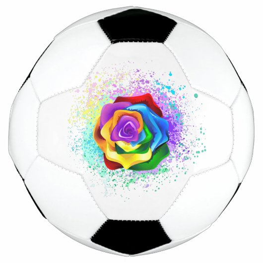 Roos voor kleurrijke regenboog voetbal (Voorkant)