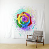 Roos voor kleurrijke regenboog wandkleed (In Situ (horizontaal))