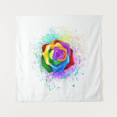 Roos voor kleurrijke regenboog wandkleed (Voorkant (horizontaal))