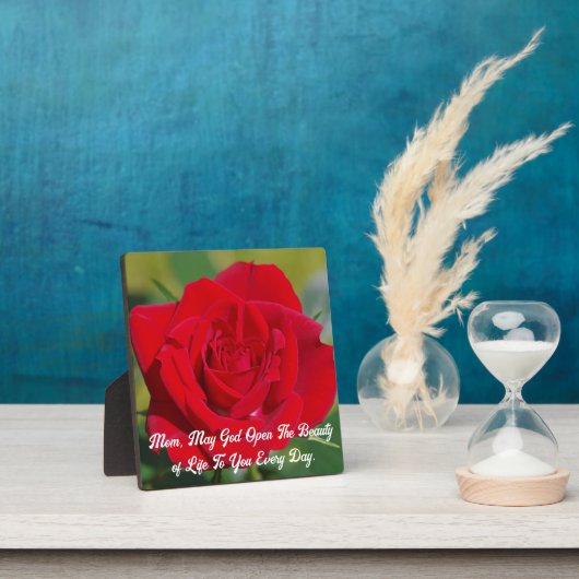 Roos Voor Moeder Tafelblad Plaque met Ezel Fotoplaat (Insitu)
