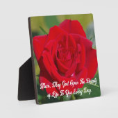 Roos Voor Moeder Tafelblad Plaque met Ezel Fotoplaat (Voorkant)