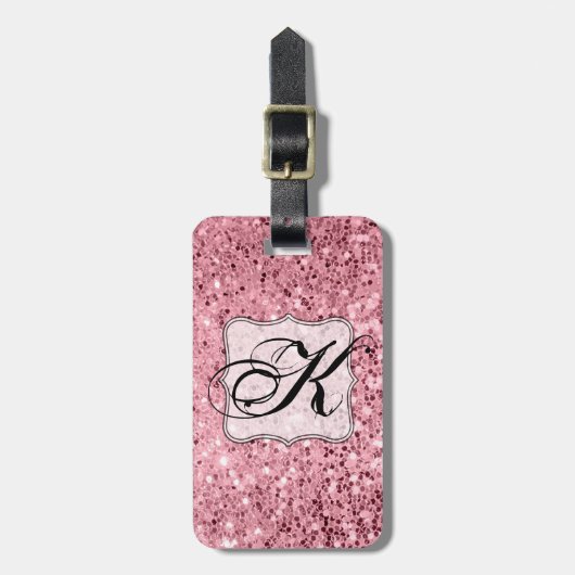 Roos voor persoonlijk Bagagelabel Gold Glitter (Voorkant verticaal)