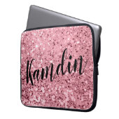 Roos voor persoonlijk Hoesje laptop Gold Glitter Sleeve (Voorkant Links)