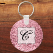 Roos voor persoonlijk Sleutelhanger Gold Glitter (Voorkant)