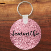 Roos voor persoonlijk Sleutelhanger Gold Glitter (Voorkant)