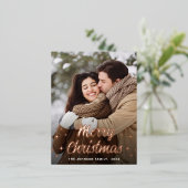 Roos voor prettige kerstfeestdagen Gold Folie Feestdagen Briefkaart (Staand Voorkant)