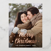 Roos voor prettige kerstfeestdagen Gold Folie Feestdagen Briefkaart (Voorkant)