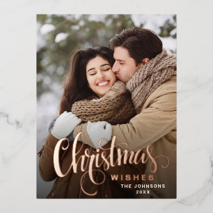 Roos voor prettige kerstfeestdagen Gold Folie Feestdagen Briefkaart