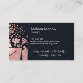 Roos voor professionele reiniging Gold Glitter Bus Visitekaartje (Achterkant)