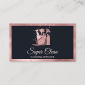 Roos voor professionele reiniging Gold Glitter Bus Visitekaartje (Voorkant)