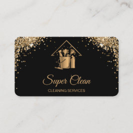 Roos voor professionele reiniging Gold Glitter Bus Visitekaartje