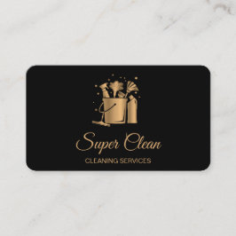 Roos voor professionele reiniging Gold Glitter Bus Visitekaartje