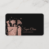 Roos voor professionele reiniging Gold Glitter Bus Visitekaartje (Voorkant)