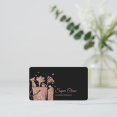 Roos voor professionele reiniging Gold Glitter Bus Visitekaartje (Staand voorkant)