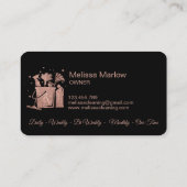 Roos voor professionele reiniging Gold Glitter Bus Visitekaartje (Achterkant)