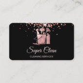 Roos voor professionele reiniging Gold Glitter Bus Visitekaartje (Voorkant)